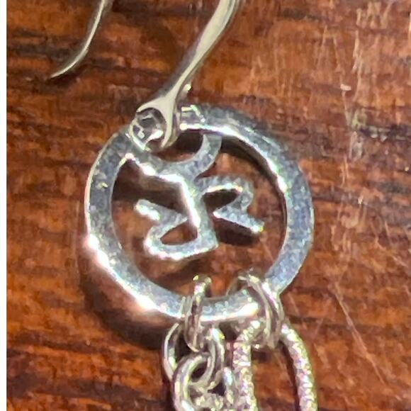 Rebecca Steel Bronze Pearl Chain Dangle Earrings - Picture 2 of 3